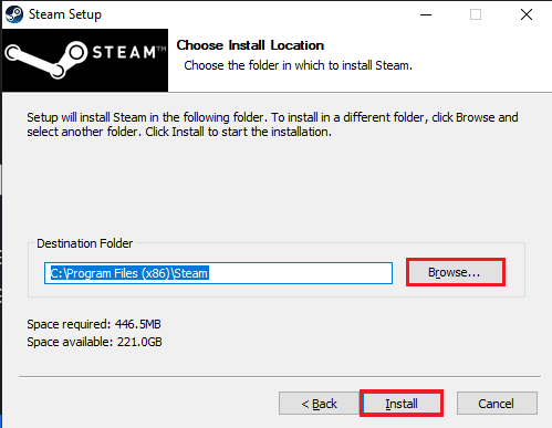 Click on Browse... and select Install. Fix Steam games keep crashing Windows 11