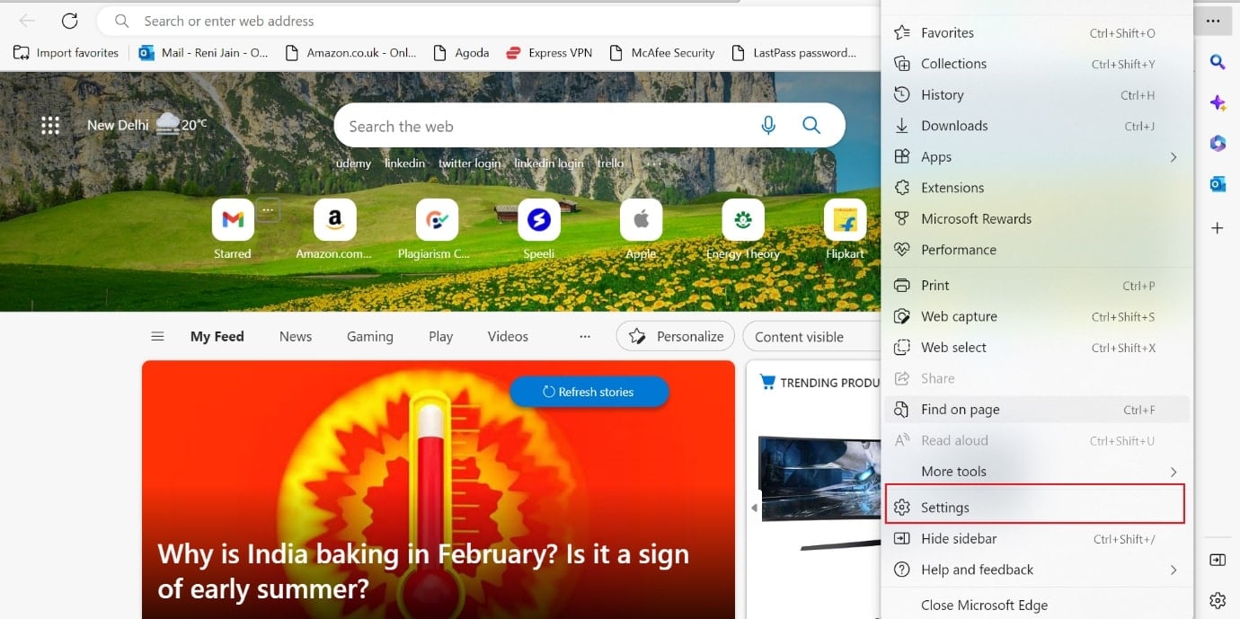 settings edge | How to Clear Cache and Cookies on Microsoft Edge