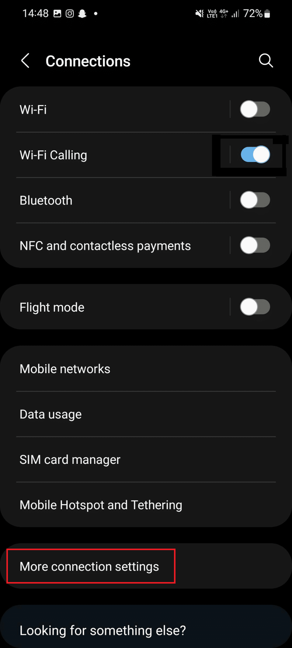 More connection settings