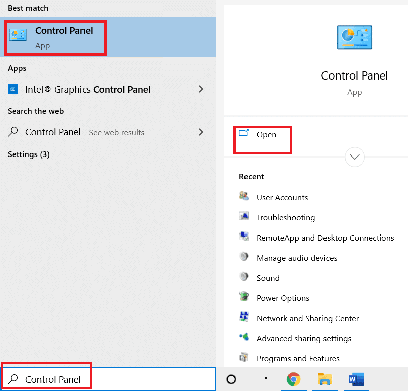 Open control panel. Fix Private Internet Access Won’t Connect in Windows 10
