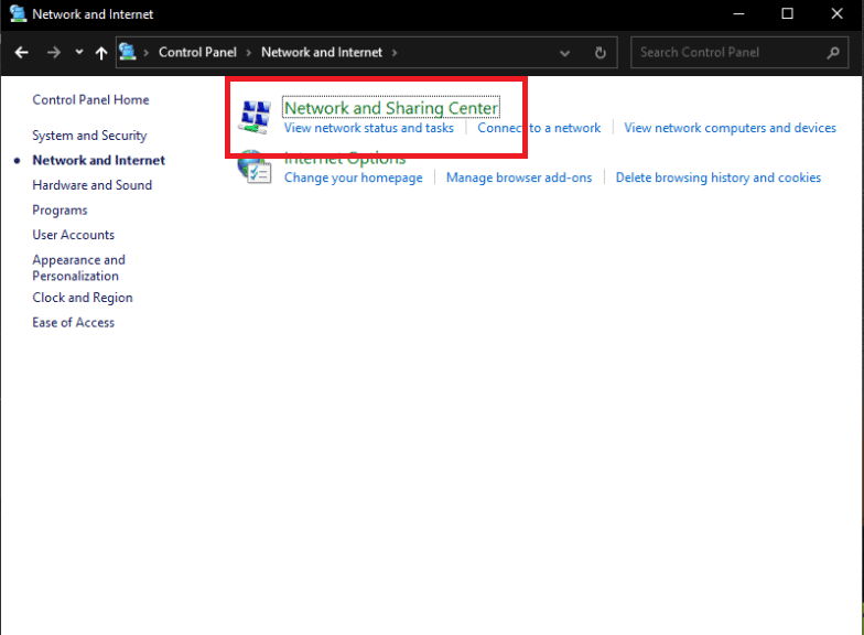 Select Network and Sharing Center. Fix Private Internet Access Won’t Connect in Windows 10