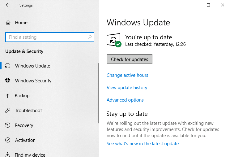 Check for Windows Updates | Fix Can't log in to Windows 10