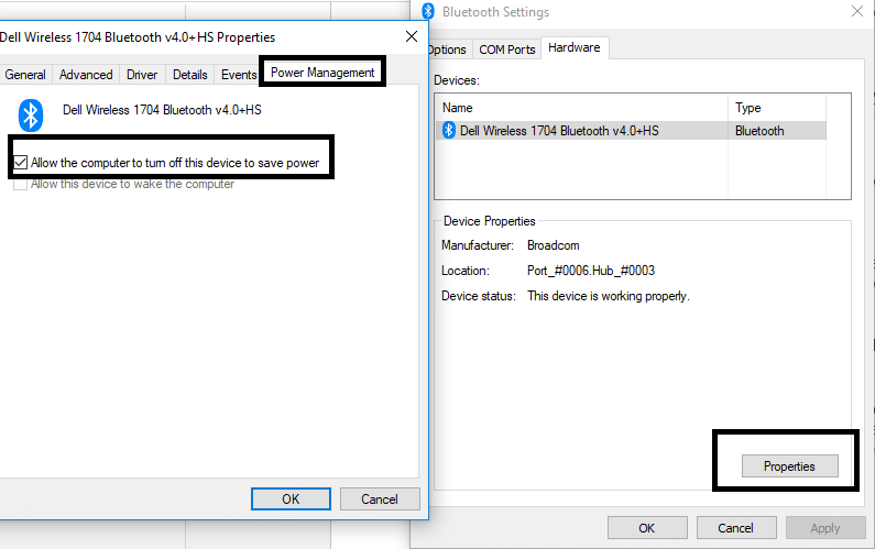 Need to navigate to Power Management and uncheck Allow the computer to turn off this device to save power