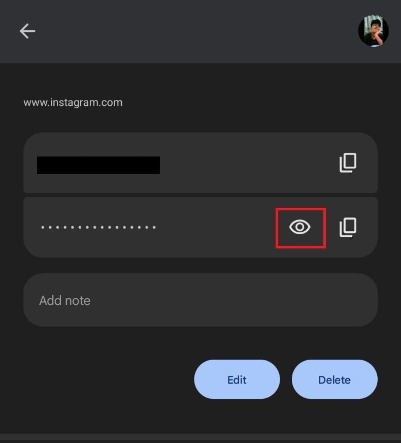 Now tap on the eye icon under the username of your Instagram account to see its password. | how to see your Instagram password