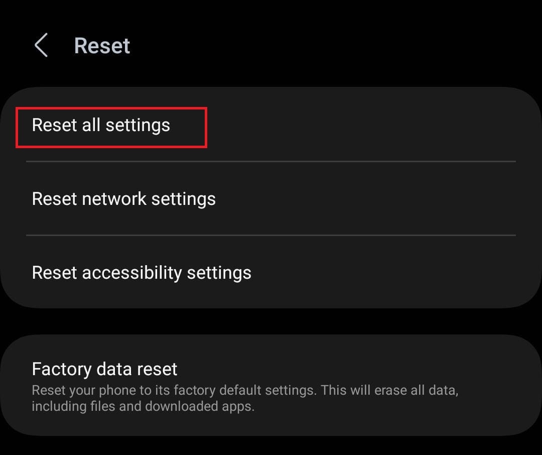 Select Reset all settings. | Why does my Samsung phone keep saying there's moisture detected?
