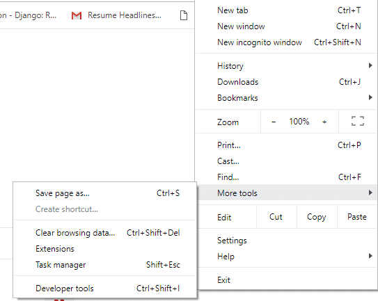 Select on More tools option