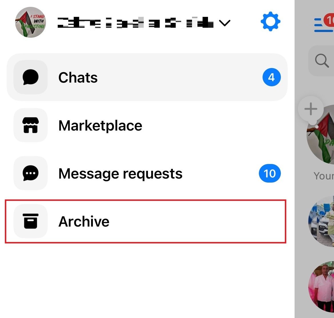 choose Archive | can’t see marketplace messages
