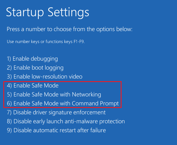 Choose Enable Safe Mode with Networking by pressing F5 or 5 