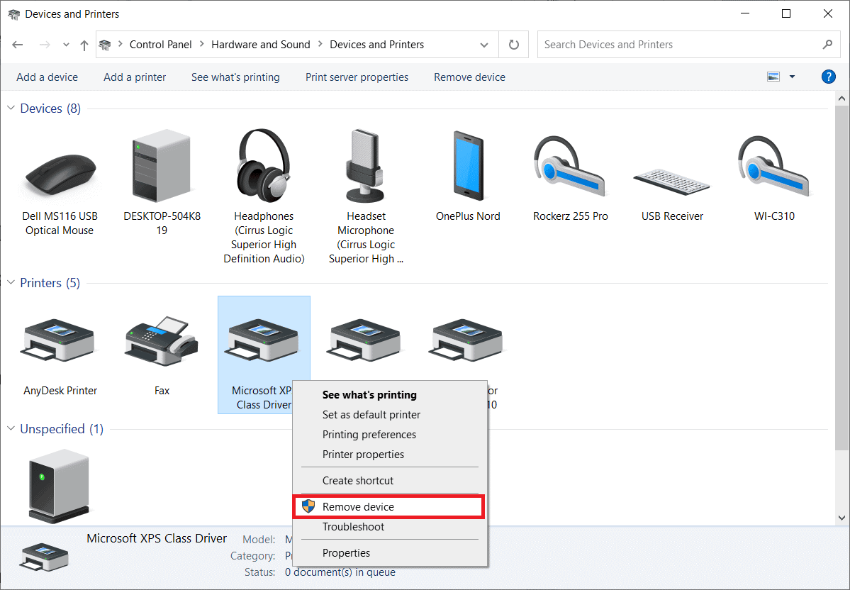 Choose Remove device. Fix Windows Update can’t get list of devices Issue