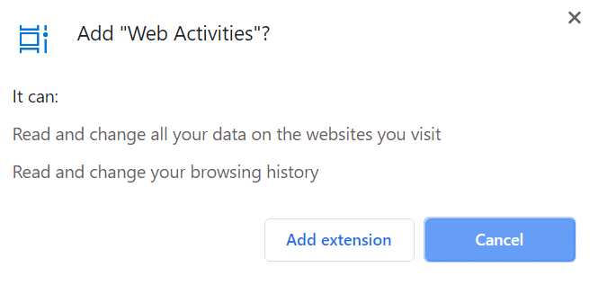 click on Add extension to confirm