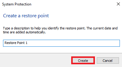 click on Create and save the changes | Windows 11 System Restore from Boot
