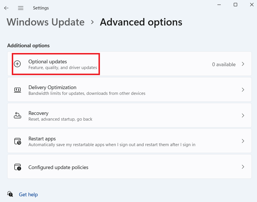 Click on Optional updates | How to Update Device Drivers on Windows 11