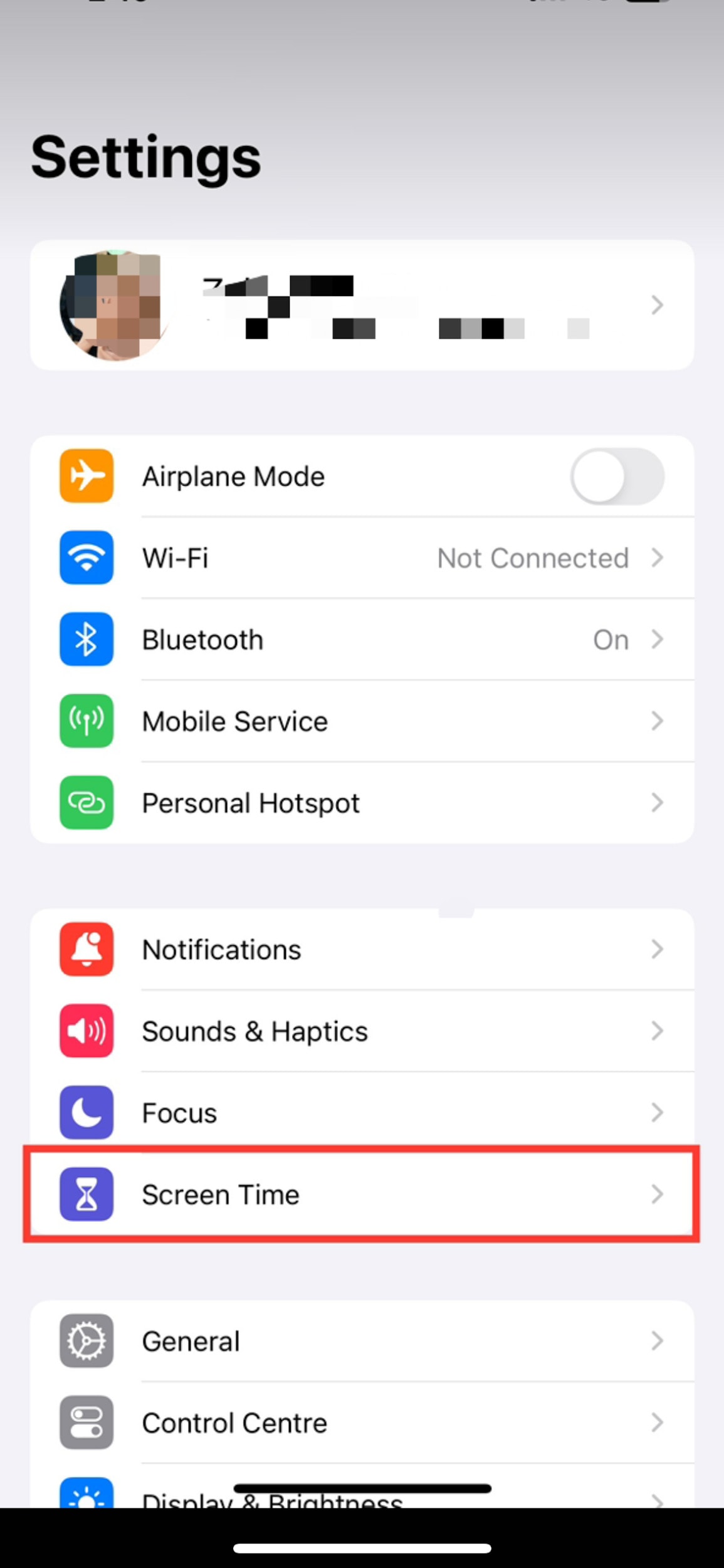 Click on screen time | how to check iPhone activity log
