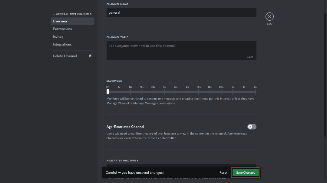 Click on the Save Changes option to save the settings.