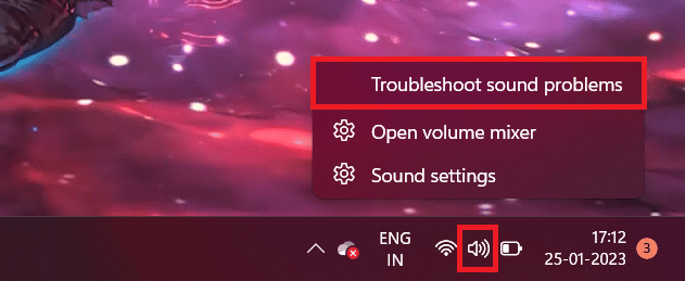 Click on Troubleshoot Sound Problems. 