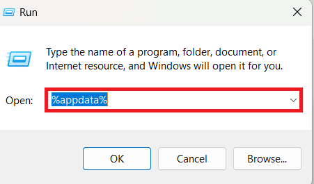 Execute %appdata% | Fix Failed to Download File, the File Contents Differ Error in Minecraft