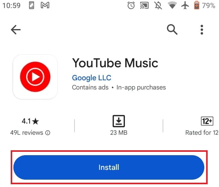 Install Youtube music application available in Google play store.