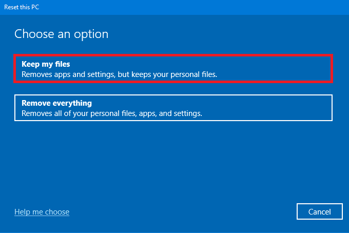 Keep my files option before resetting the PC | preparing automatic repair windows 11