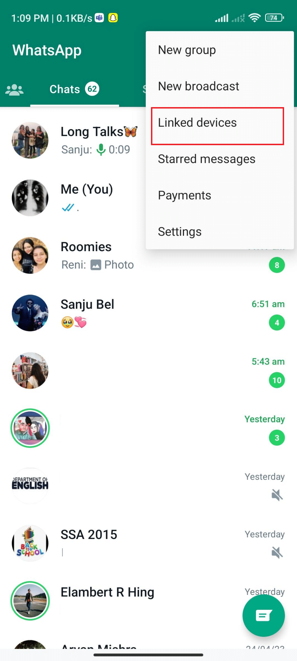 Linked Devices on whatsapp