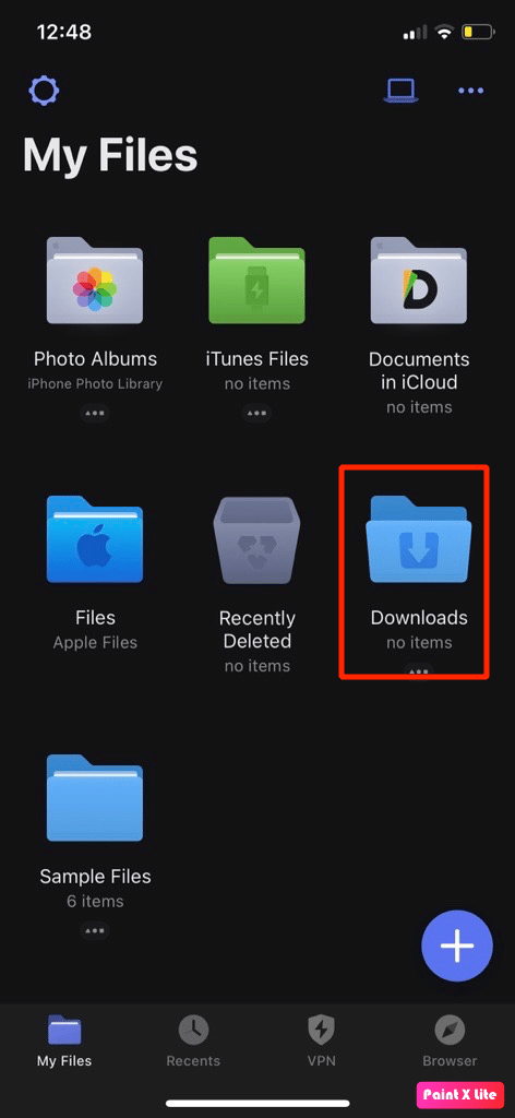 open downloads folder