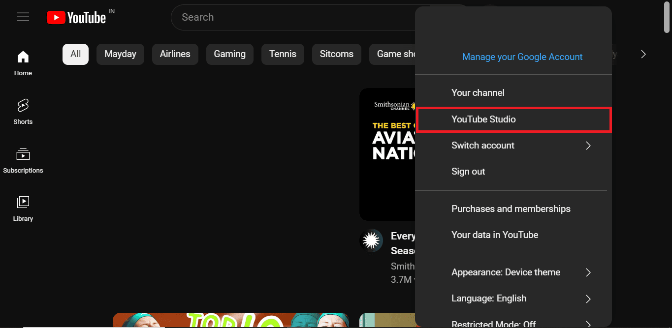 Open YouTube and click on your profile icon in the top right corner and select YouTube Studio | How to Auto Caption YouTube Shorts