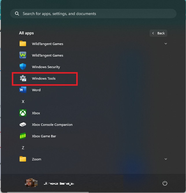 Scroll down and tap on Windows Tools.