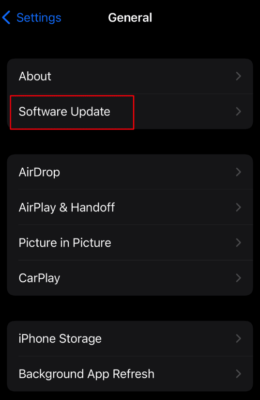 tap on software update | whatsapp stuck on connecting