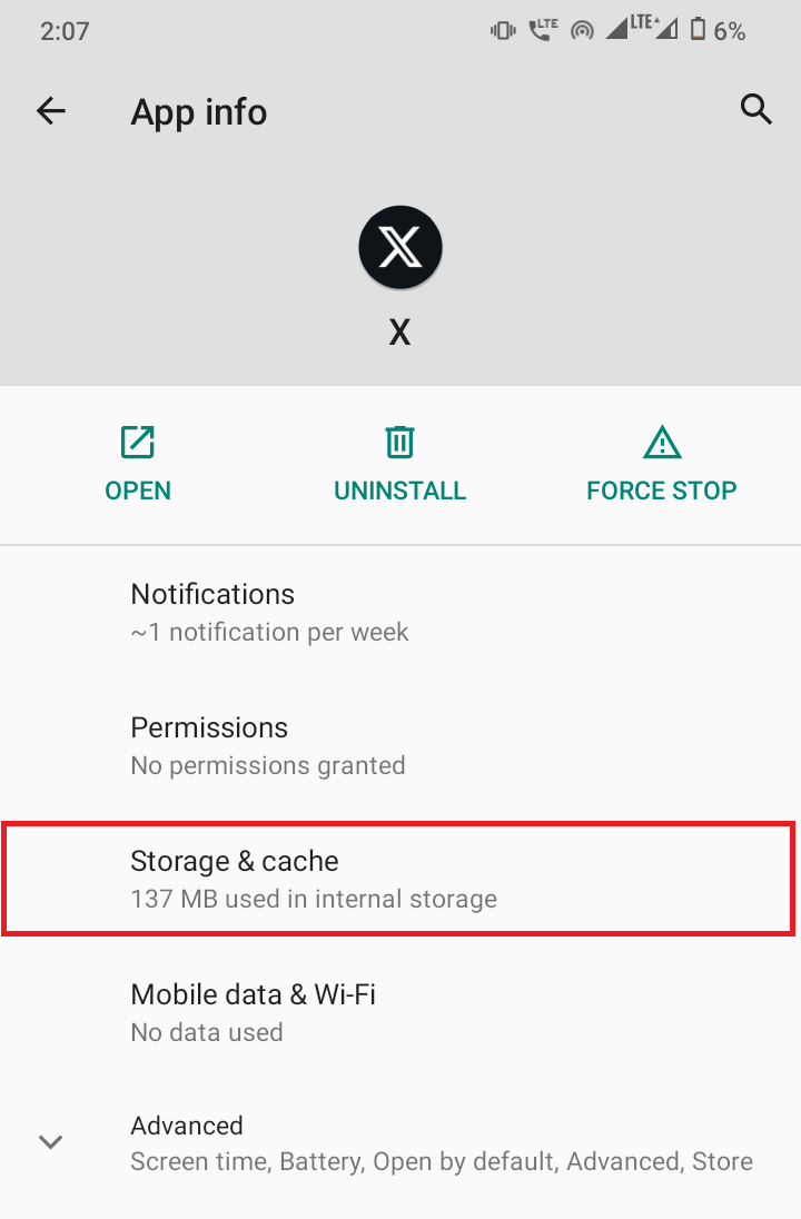Tap on Storage and cache.