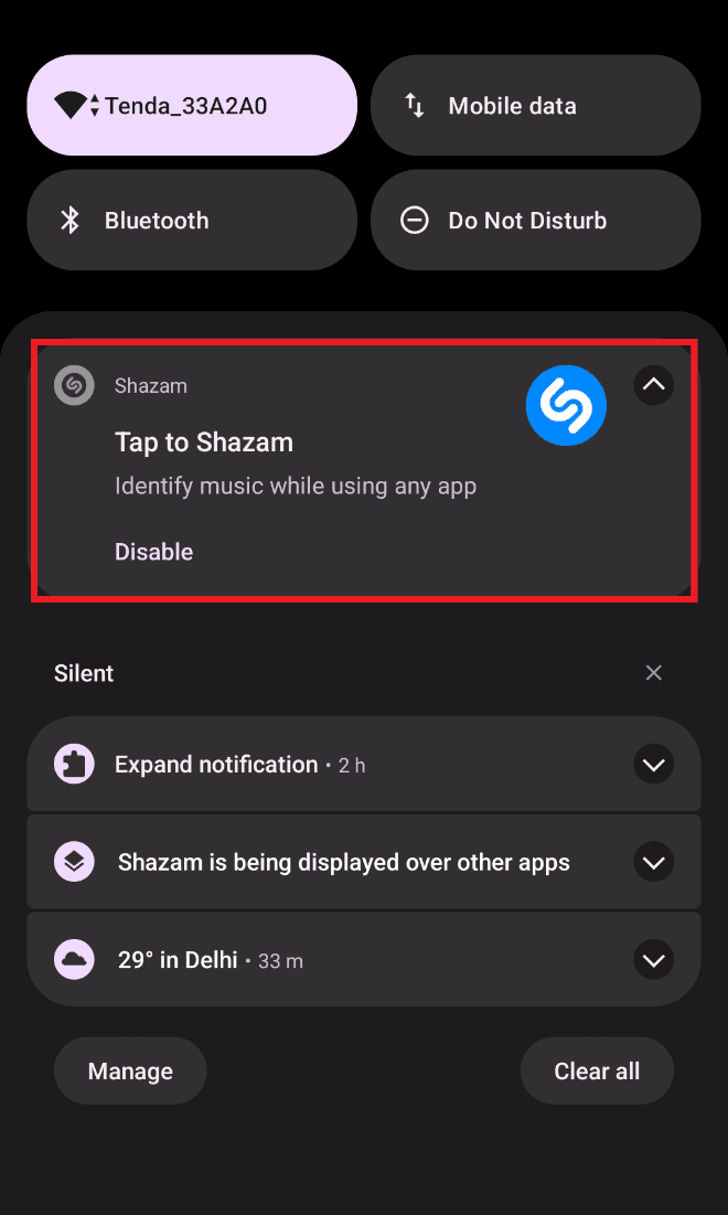 tap on Tap to Shazam from the notification bar | shazam youtube video