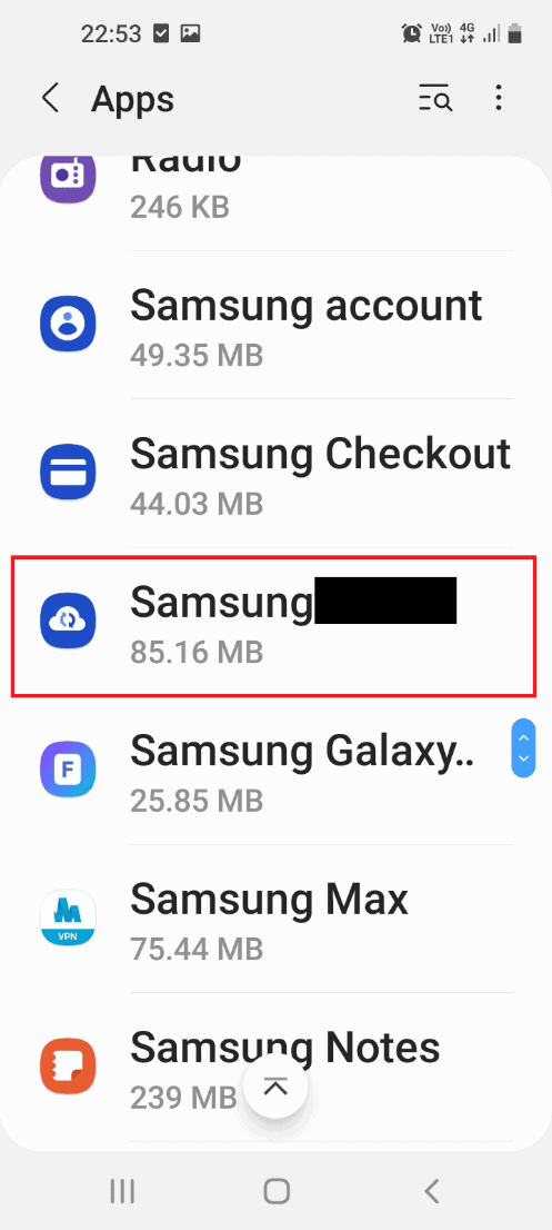 Tap on the Samsung internet app
