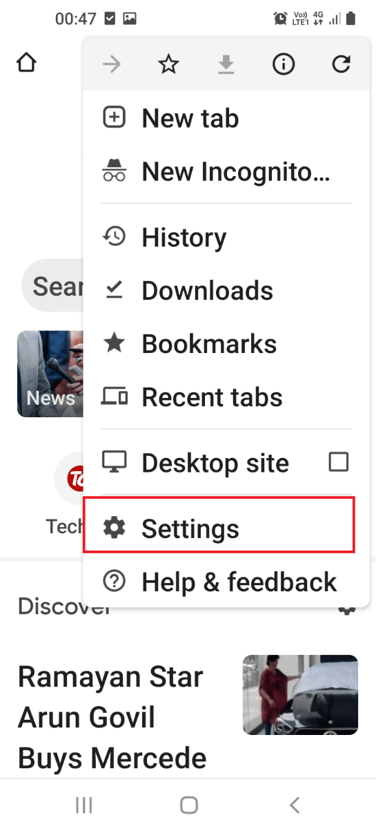 Tap on the Settings tab 