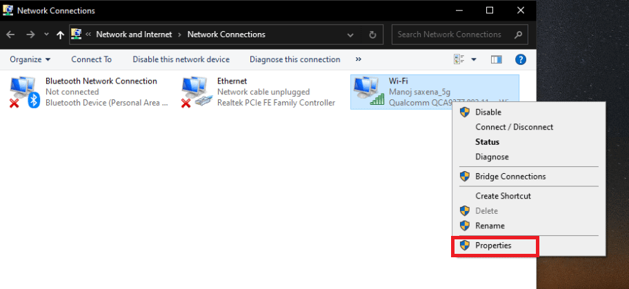click Properties. Fix Private Internet Access Won’t Connect in Windows 10