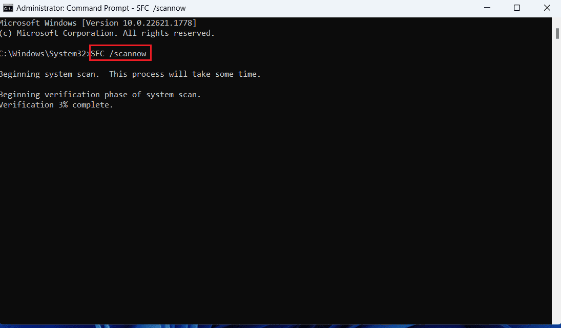 Typr SFC /scannow in command prompt.
