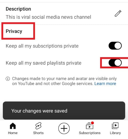 under privacy, turn on or off the individual activities.