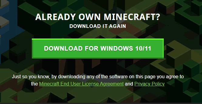 Visit the Minecraft Launcher official site. 