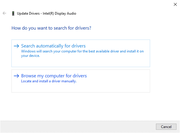 Now, click on Search automatically for drivers under How do you want to search for drivers?
