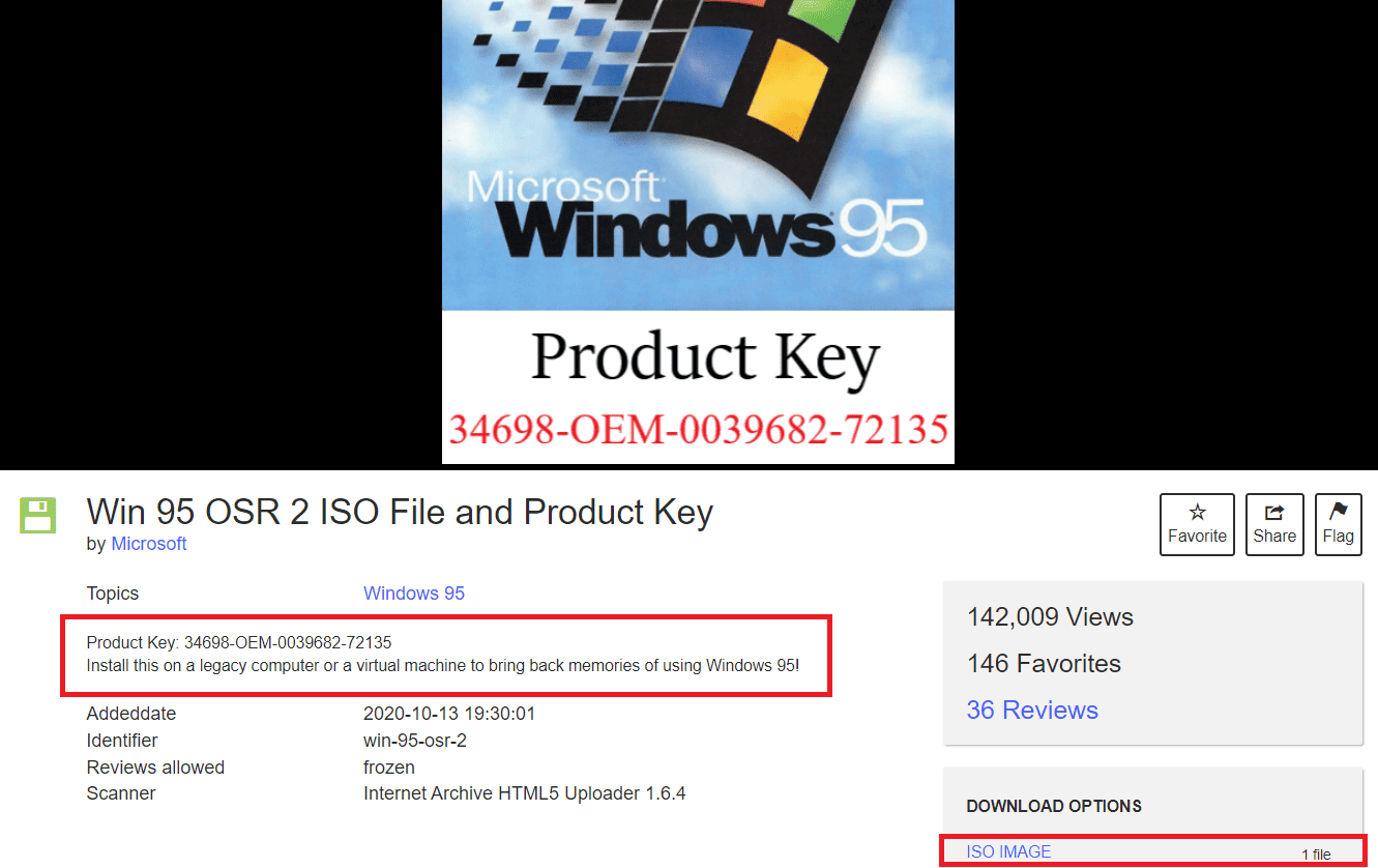 Windows 95 ISO image