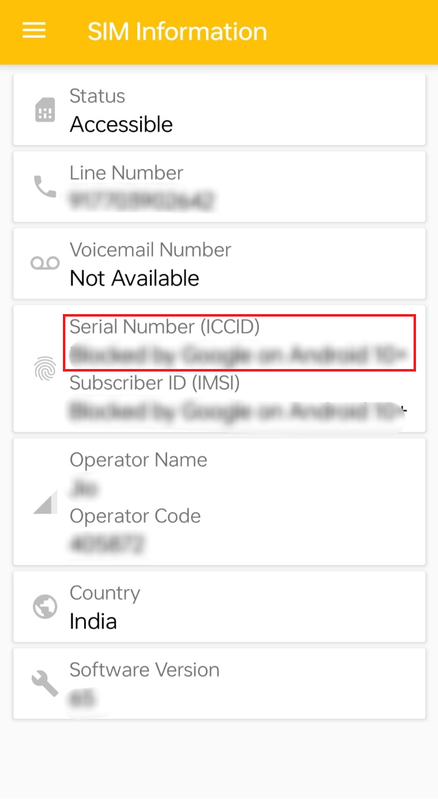 Check your ICCID number