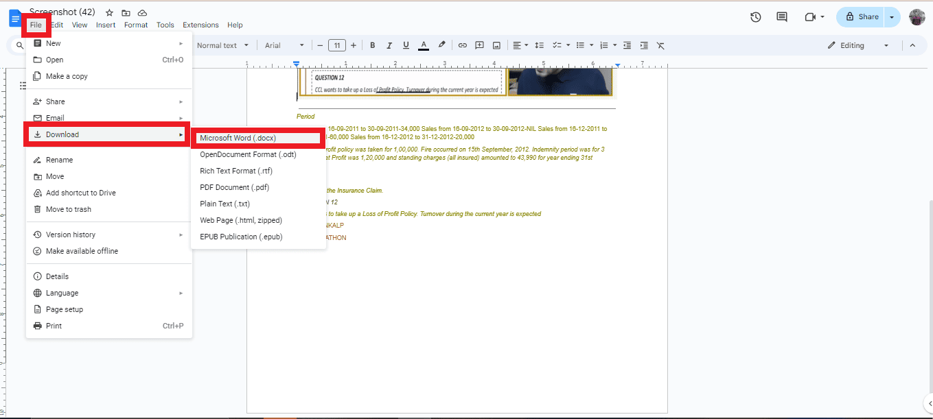 Click Download and choose Microsoft Word | how to convert picture to text in excel or Word