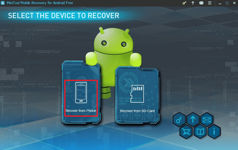 Click on recover from phone