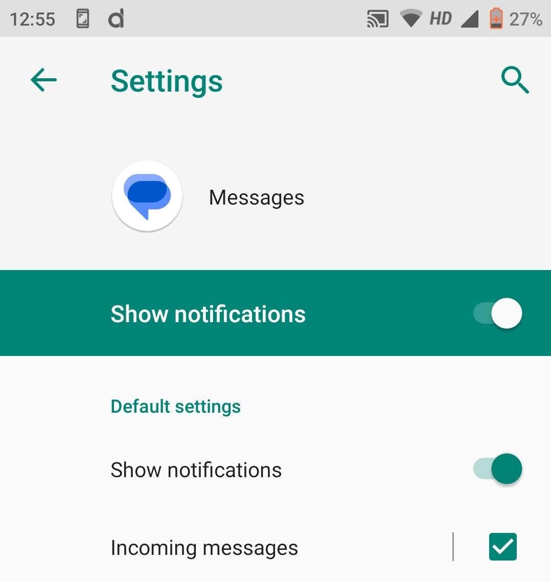 Ensure "Show notifications" is enabled.