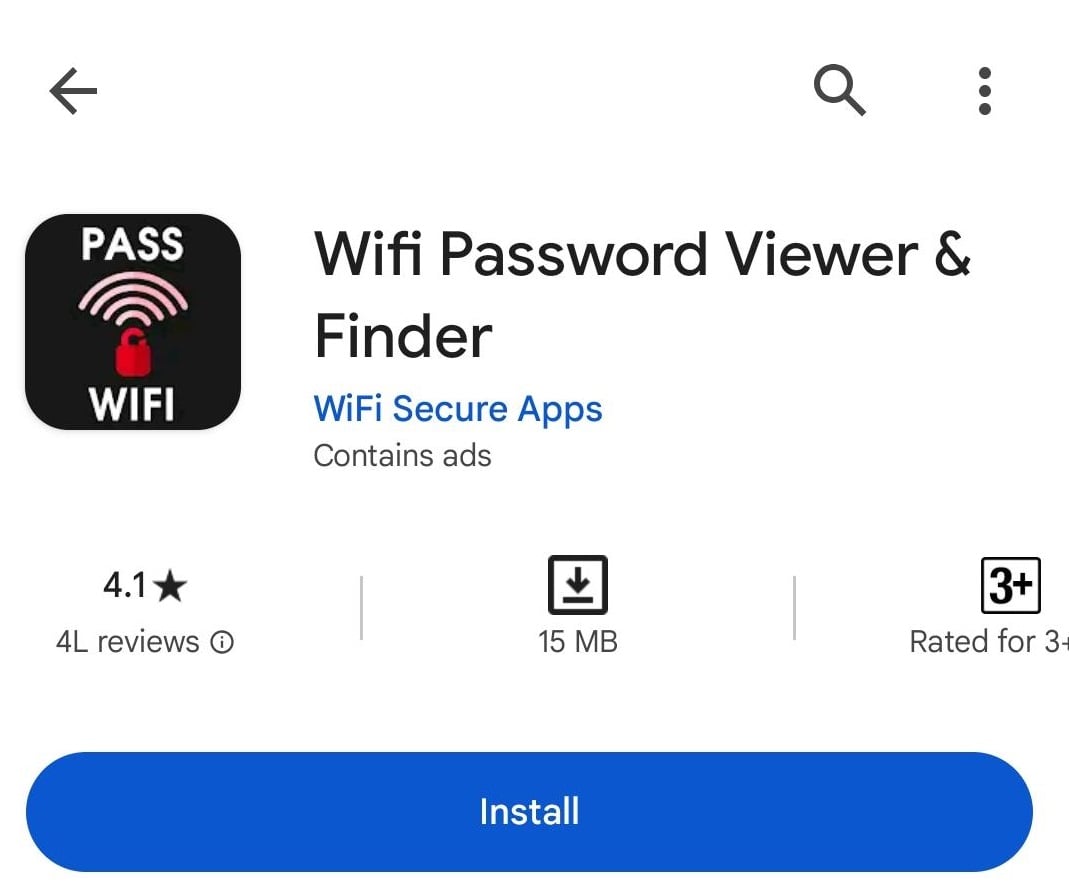 Install a WiFi password viewer app from the Play Store