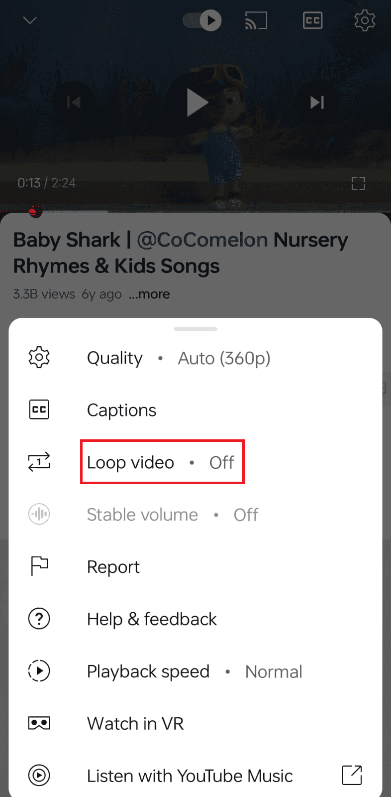 Tap on loop video